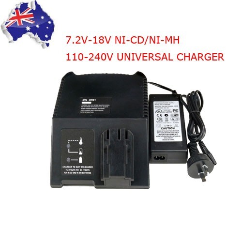Battery Charger for AEG MILWAUKEE  ATLAS COPCO 7.2V-18V 14.4V 12V  Ni-Cd Ni-MH 