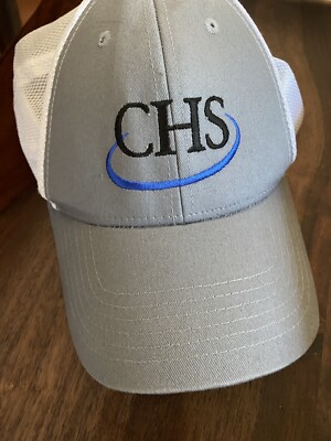 CHS Company Hat, QCC Trucker Style, Farming Themed Hat, Gray & White