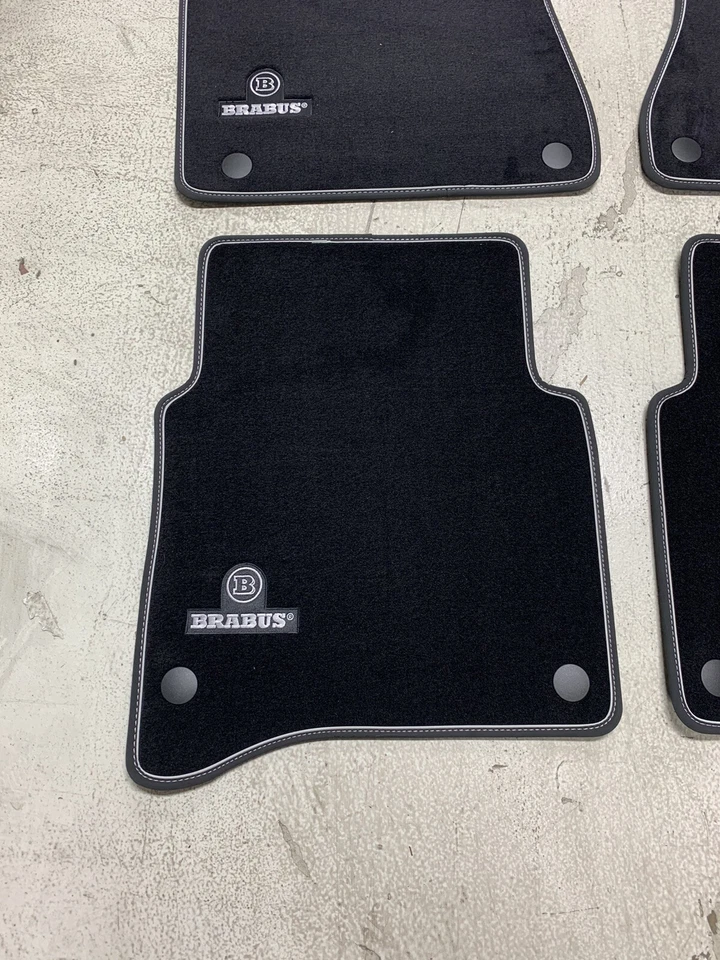 Brabus Logo Floor Carpet Mat Set Black Brand for S-Class W223 Part#223-871-00N - Image 2 of 4