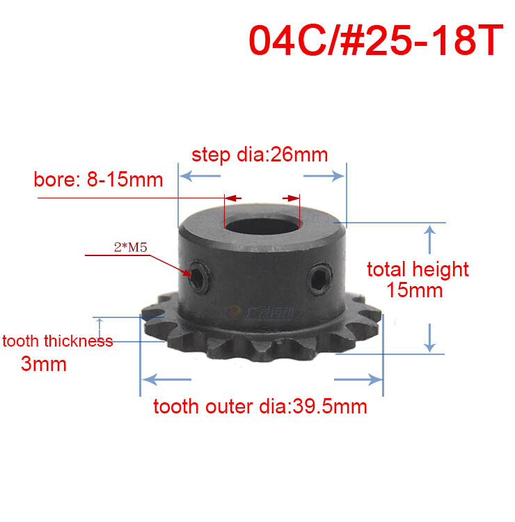 1Pc 10T 04C #25 Sprockets For Roller Chain Bore 5 6 6.35 8 10mm 10 - Foto 4