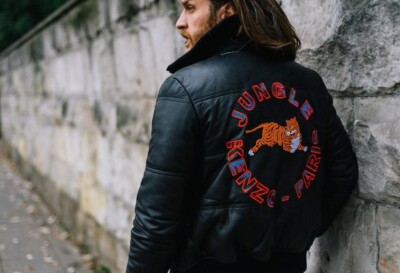 Kenzo for H&M Leather Jacket Bomber Black Size M