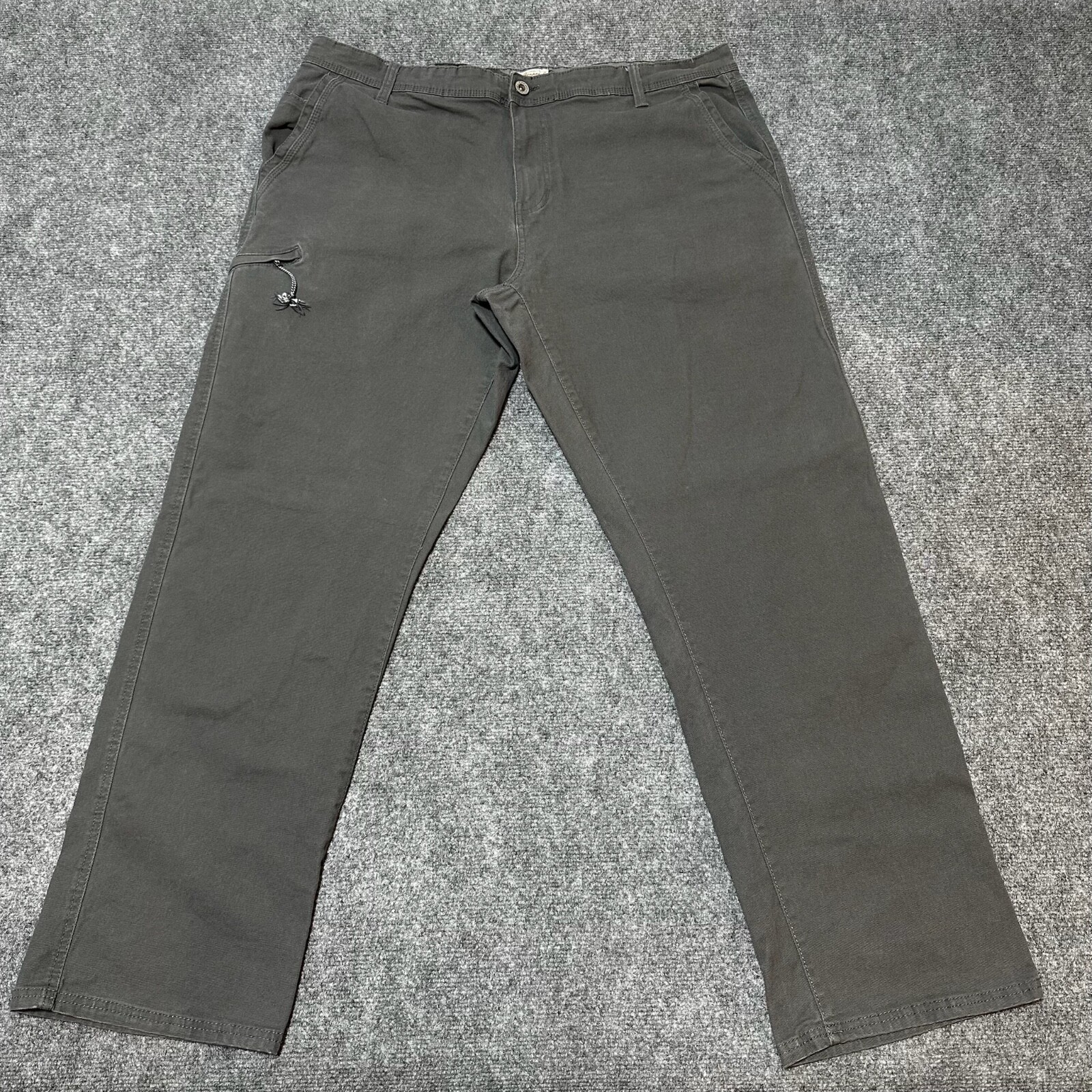 Weatherproof Pants Mens 40x32 Grey Cotton Blend Flat Front Relaxed Fit Pockets