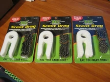 3 Packs Hard Core Hunting Scent Drag Wicks & Line With Metal Clips Hardcore