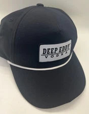 Dark Blue Deep Eddy Vodka Patch Logo Baseball Hat With White Rope Cap Snapback
