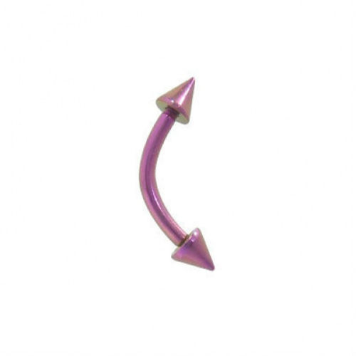 Eyebrow Ring Curved Barbell Anodized G5 Solid Titanium Cartilage Rook Daith 16G - Picture 7 of 10
