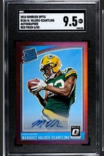 2018 DONRUSS OPTIC MARQUEZ VALDES-SCANTLING AUTOGRAPHED RED PRIZM 6/50 SGC 9.5