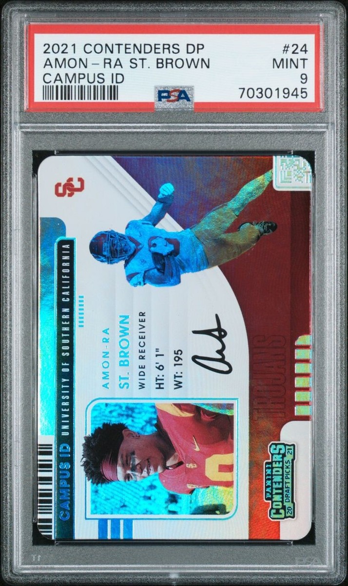 Amon-Ra St. Brown Case Hit Campus ID SSP 2021 Contenders RC Lions