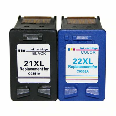 Cartouches D'encre Compatibles HP 21 XL Et 22 XL - Pour DeskJet F2100, 2110, 2120, Etc. - Lot Neuf