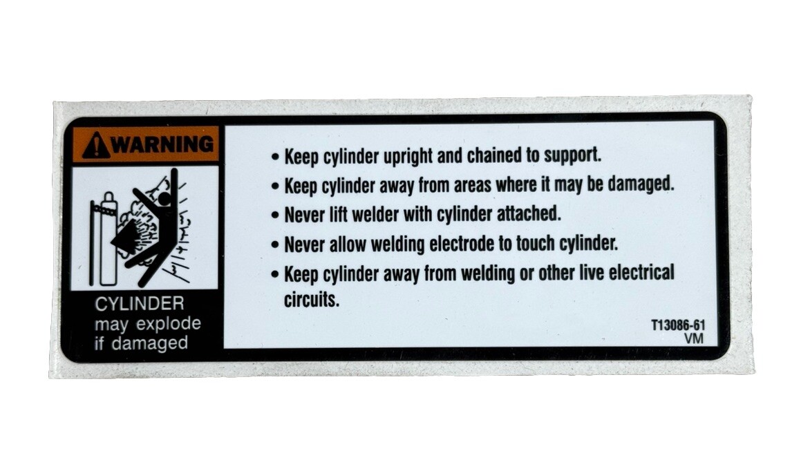 Lincoln Electric 9ST13086-61 DECAL WARNING T13086-61 Sticker.