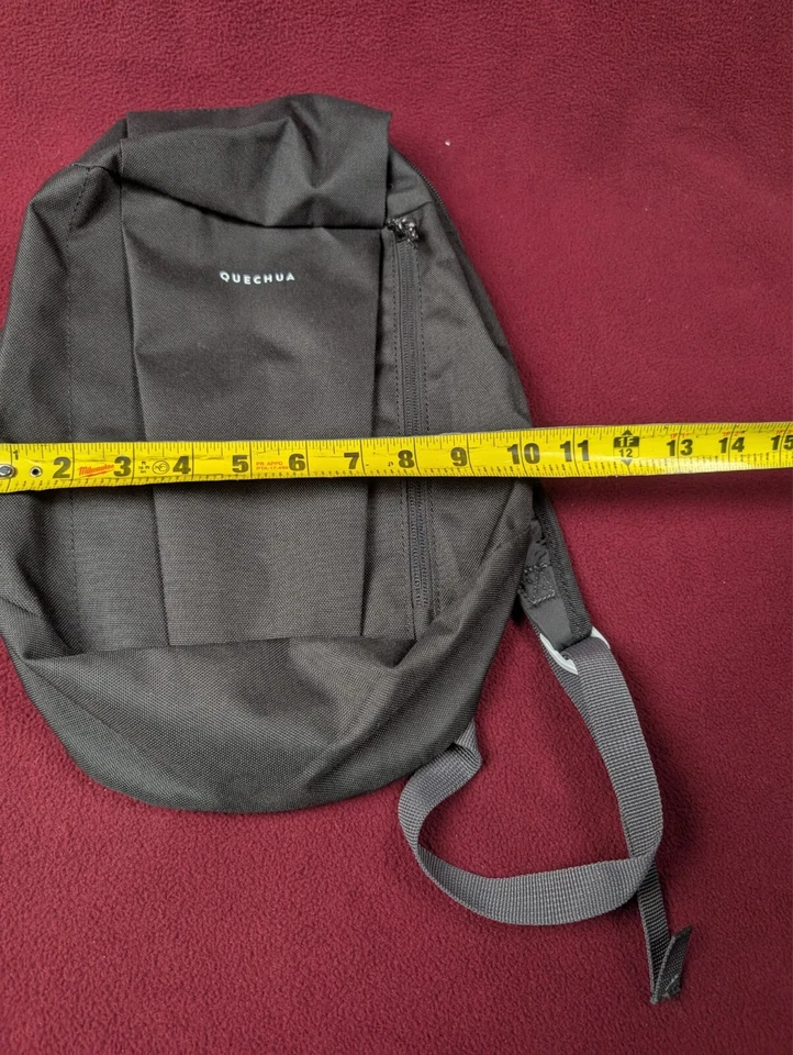 Quechua backpack bag storage carry 10L black compact small school - Image 3 of 4