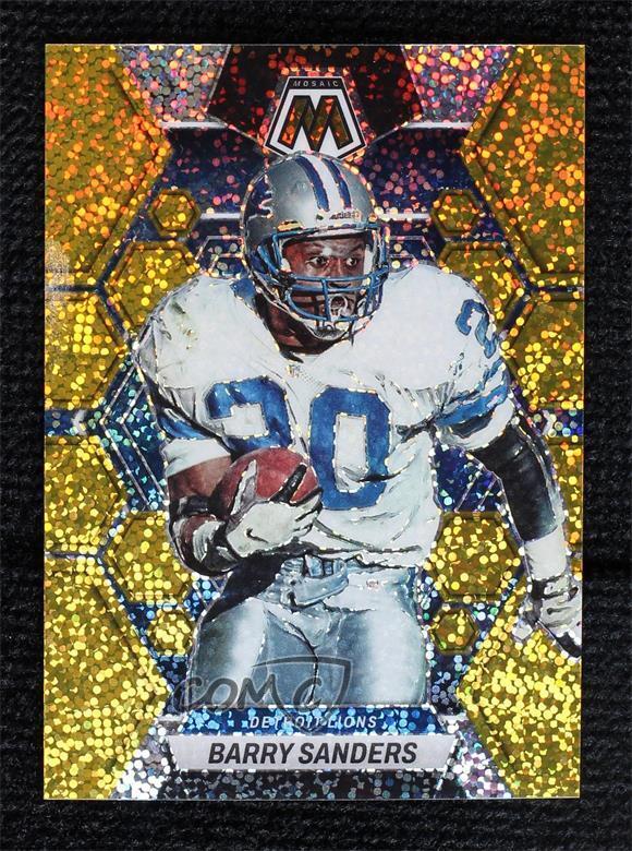 2023 Panini Mosaic Gold Sparkle Prizm 9/24 Barry Sanders #190 HOF