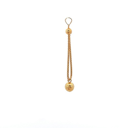 18K Japan Gold Pendant Charm Ball Fine Jewelry 0.92 grams - Picture 2 of 8