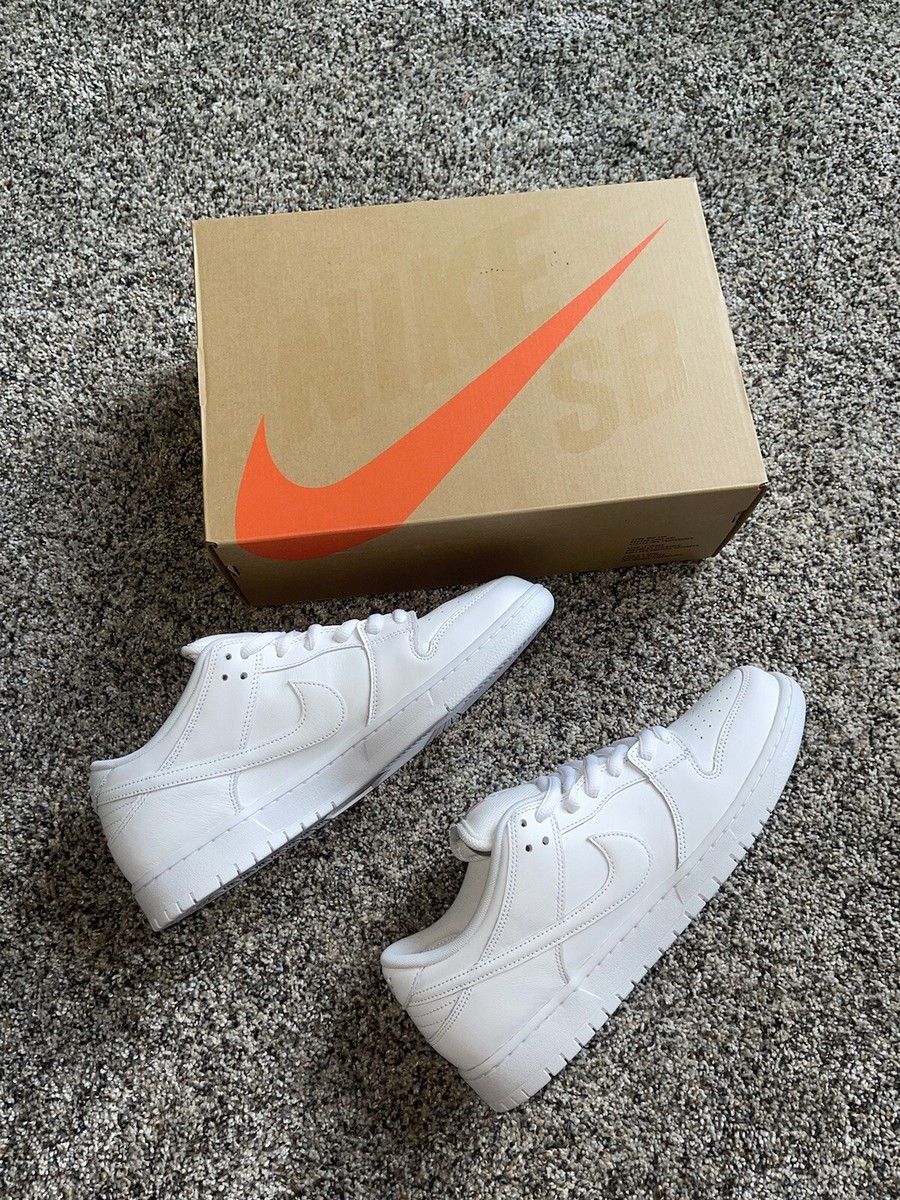 Size 12 Nike SB Dunk Low Triple White FJ1674-100 Orange Label NEW
