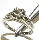 14k white gold .1.06ct princess diamond engagement ring 6.7g vintage illusion — photo 9