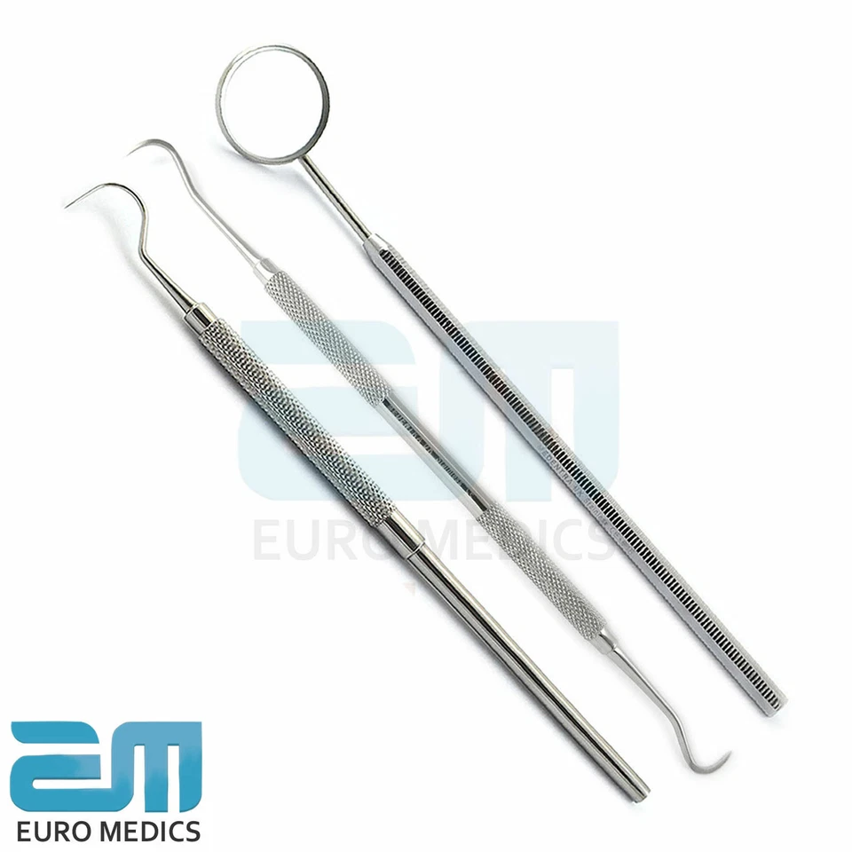 MEDENTRA MANUFACTURING PK Diagnostic Dental Hygienist Teeth Cleaning Inspection Lab Tools Probe 23 Mirror
