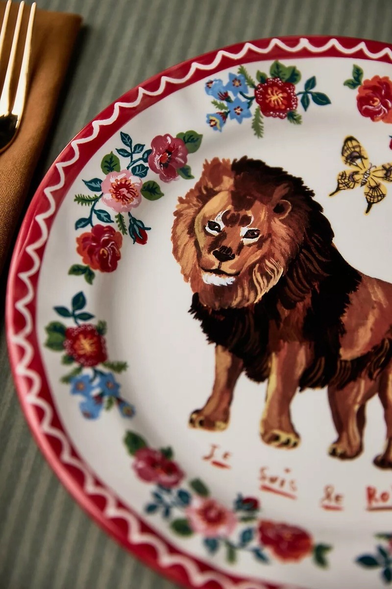RARE Anthropologie Nathalie Lete Lion Dinner Plate - Brand New | eBay