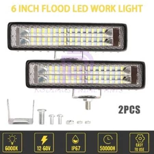 2x 6inch 84W LED Work Light Bar Flood Fog Lamp Offroad Driving Truck SUV ATV 4WD
