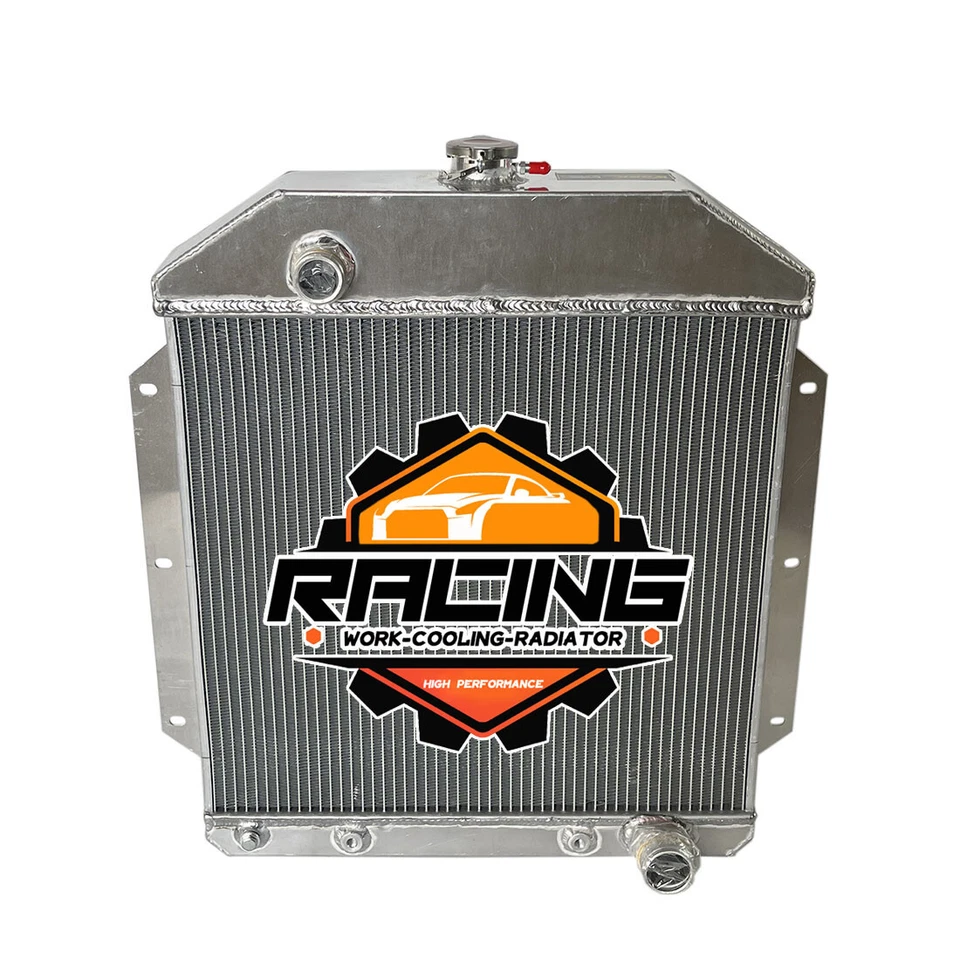Radiador pulido apto 1949 1950 1951 1953 autos Ford Chevy motor V8 2 filas Foto 2 de 4