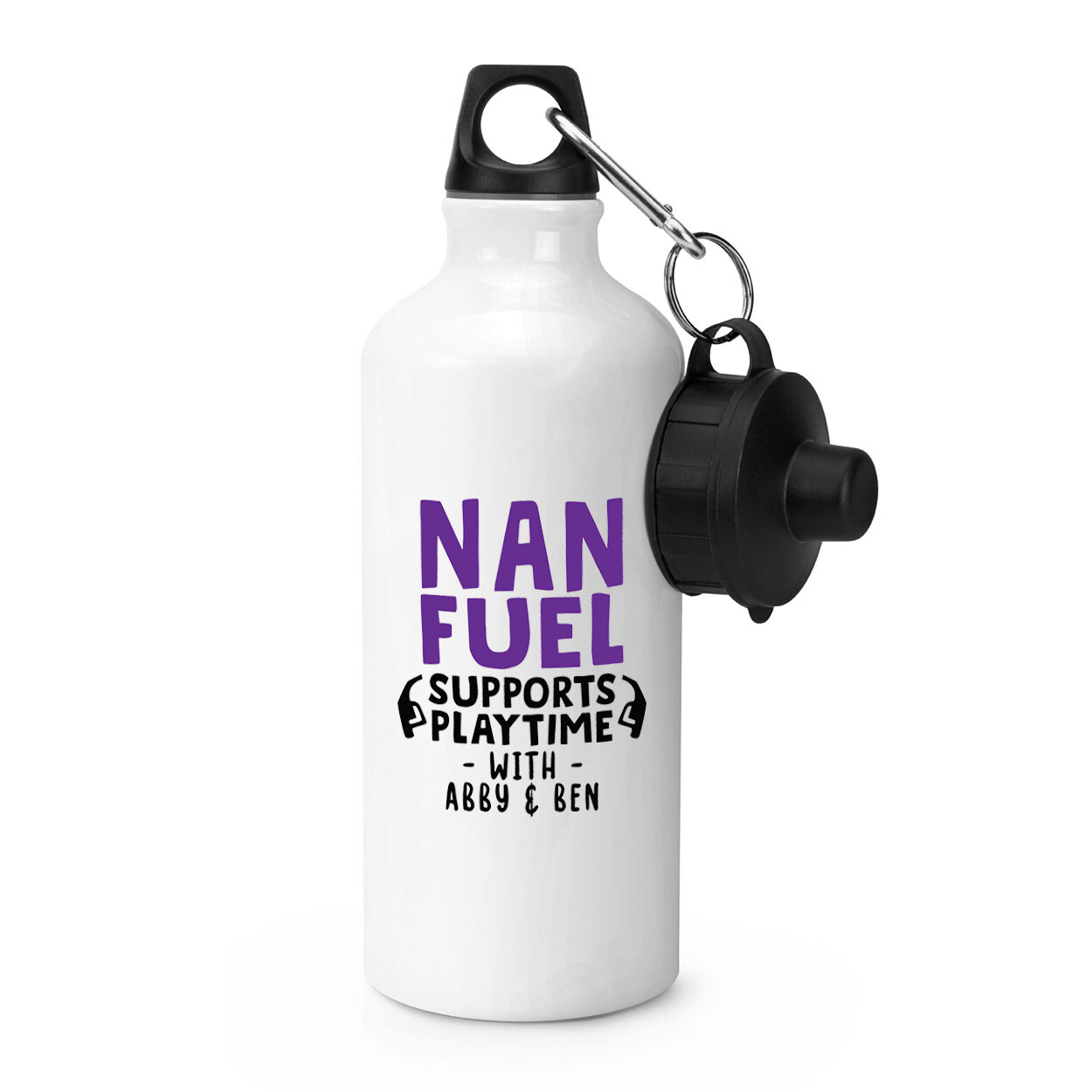 Personalised Nan Fuel Supports Playtime Sports Water Bottle Mothers Day Love