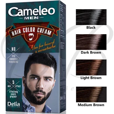 DELIA COSMETICS DELIA Cameleo Men's Hair Color Cream Hair, Beard & Moustache 30ml *CHOOSE SHADE*