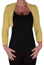 Womens Plain Long Sleeve Knitted Cropped Crochet Casual Cardigan Ladies Shrugs