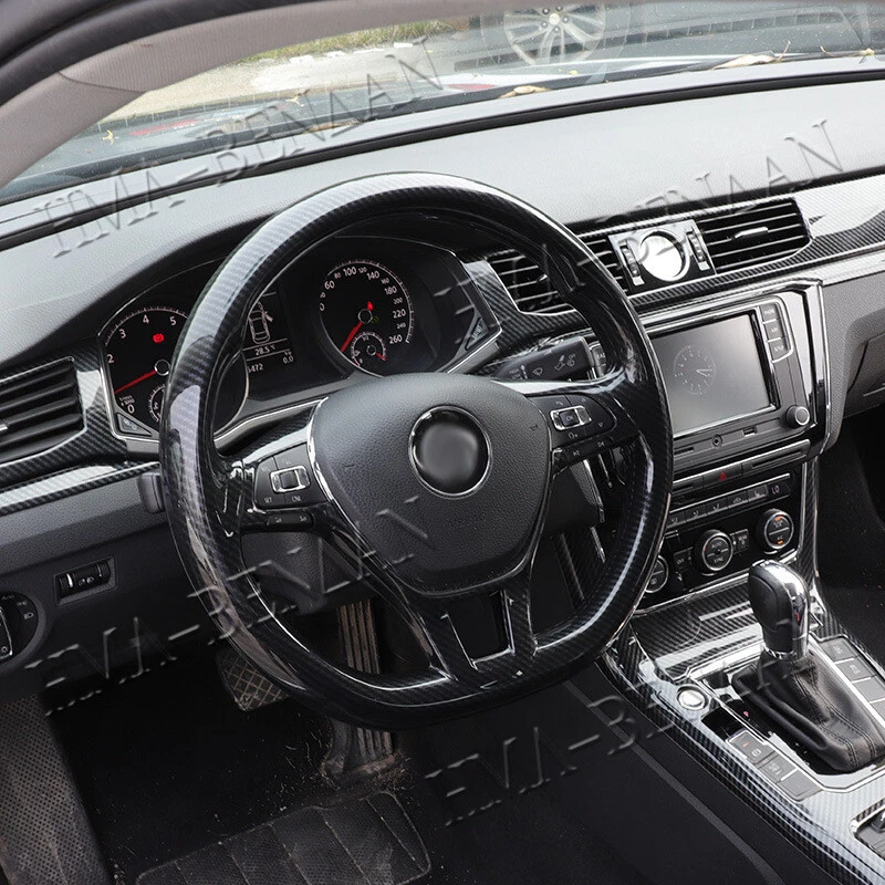 For 2015-2019 Volkswagen Jetta Steering Wheel Cover Trim ABS carbon fibre 2pcs - Image 3 of 4