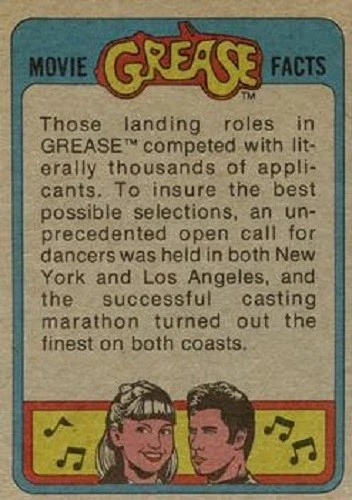 GREASE THE MOVIES SERIES 1 BASE / BASIC CARDS 1 TO 66 BY TOPPS 1978 CHOOSE - Image 2 of 4