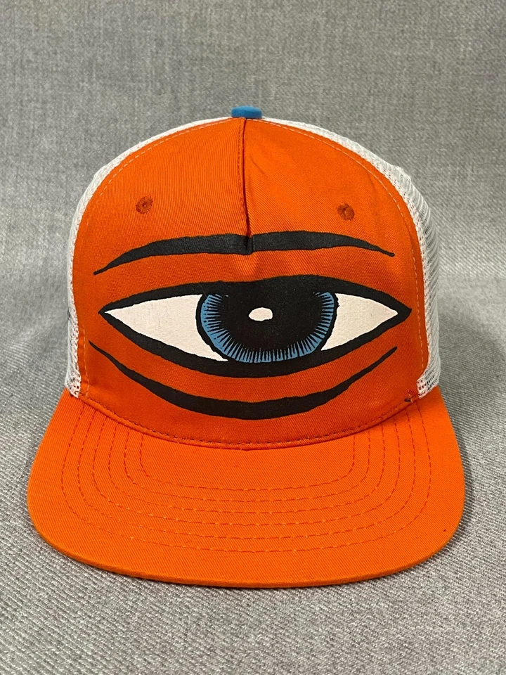 老式玩具机帽成人卡车司机平沿帽橙色怪物滑板眼睛 — 第 2/4 张图片