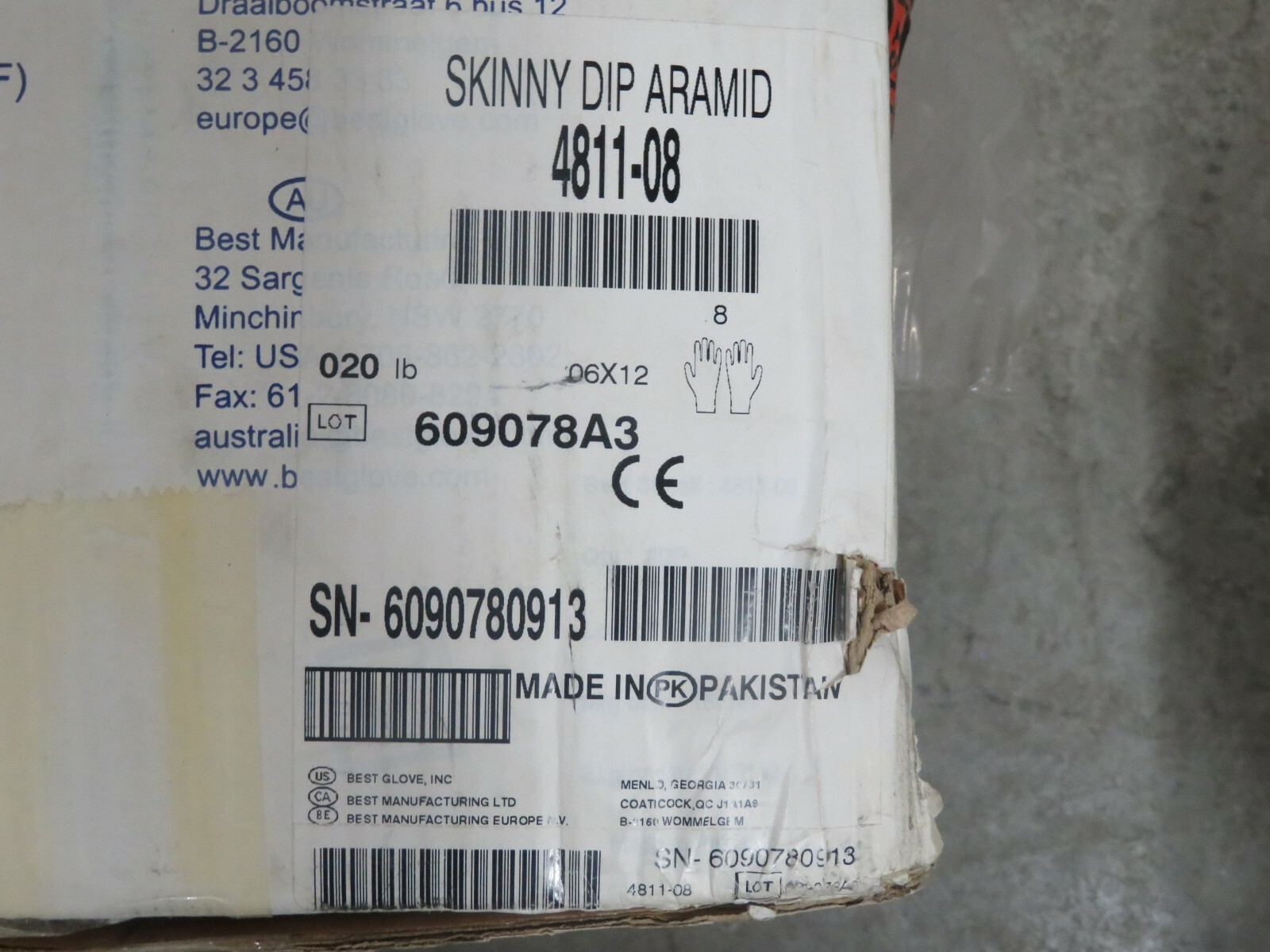 12 pairs SHOWA BEST Cut-Resistant Rubber Coated Work Gloves Medium 4811-08