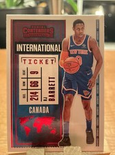 2021 Panini Contenders RJ Barrett Red Foil International Ticket NY Knicks