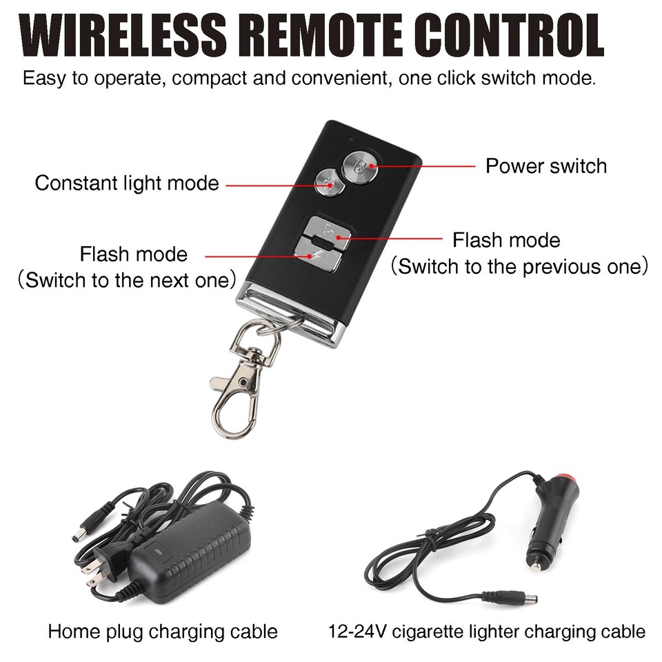 12V/24V Car Truck Strobe Light Bar Flashing Indicator Roof Top Rotating