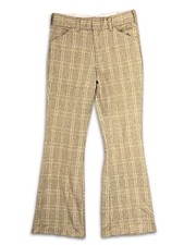 Vtg 60's 70's Sears Put On Shop Sz 28 Bell Bottom Disco Pant Plaid