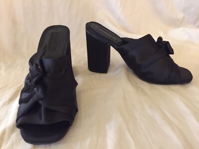 TOP SHOP Women’s shoes satin open toe block heel Mules