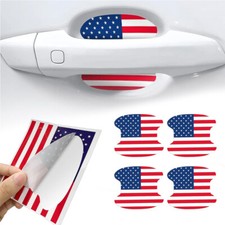 4Pcs American Flag Car Door Handle Scratch Protector Sticker Film Accessories
