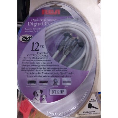 12 foot Optical cable by RCA. New old stock