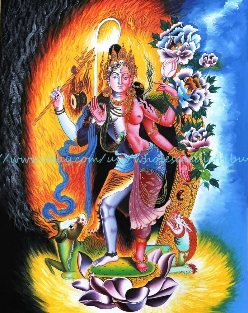 home wall decor Ardhanarishvara Shiva Shakti 14X20 inch paper ...