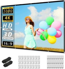 Projector Screen 4K Movie 16:9 HD Foldable portable Anti-Crease Projector Screen