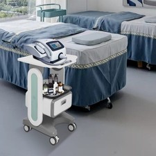 Practical Medical Cart Storage Cart Max Load60kg With 2 Trays 1 Drawers 4 Wheels