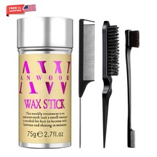 4Pcs Hair Wax Stick  Edge Brush Set for Sleek Styles - Non-Greasy Frizz Control