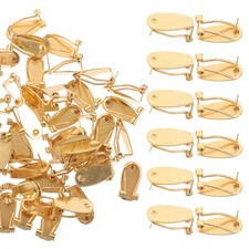 50 Pcs Clip on Piercings Earrings Accessory Blanks Earing Jewelry Findings