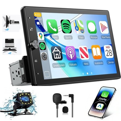 1 DIN 10.4'' Autoradio Wireless CarPlay/Android Auto Drehbarer Bildschirm +Kamera