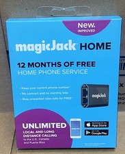 NEW MagicJack VOIP Adapter Unlimited US  Canada Calls 12 Months No Monthly Fees