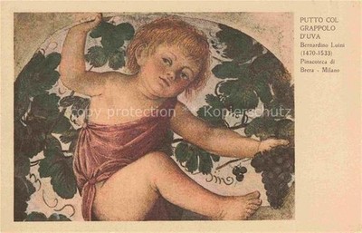 LUINI Bernardino (1475-1533) Kuenstlerkarte Putto Grappolo D'uva Brera milano 