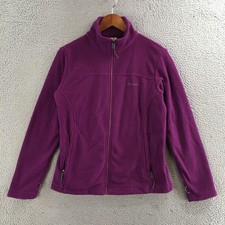 Columbia Fast Trek II Jacket Womens M Full Zip Fleece Zipped Pockets Purple
