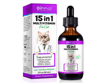 15 in 1 Multivitamin for Cats, Vitamins  Supplement Cat, Immune Support, 60 mL