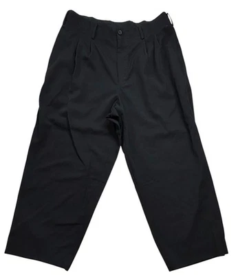 Yohji Yamamoto Pour Homme HN-P38-100 Pantalon large en laine gabardine, noir, 4 - Photo 1/4