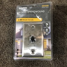 Tork In-Wall Interval Timer Switch, Range 0-60 Minutes SpringWound RFF60M Indoor