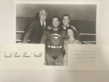 Jack Larson “Jimmy Olsen” & Noel Neill “Lois Lane” Signed Cards, 8x10 Photo JSA