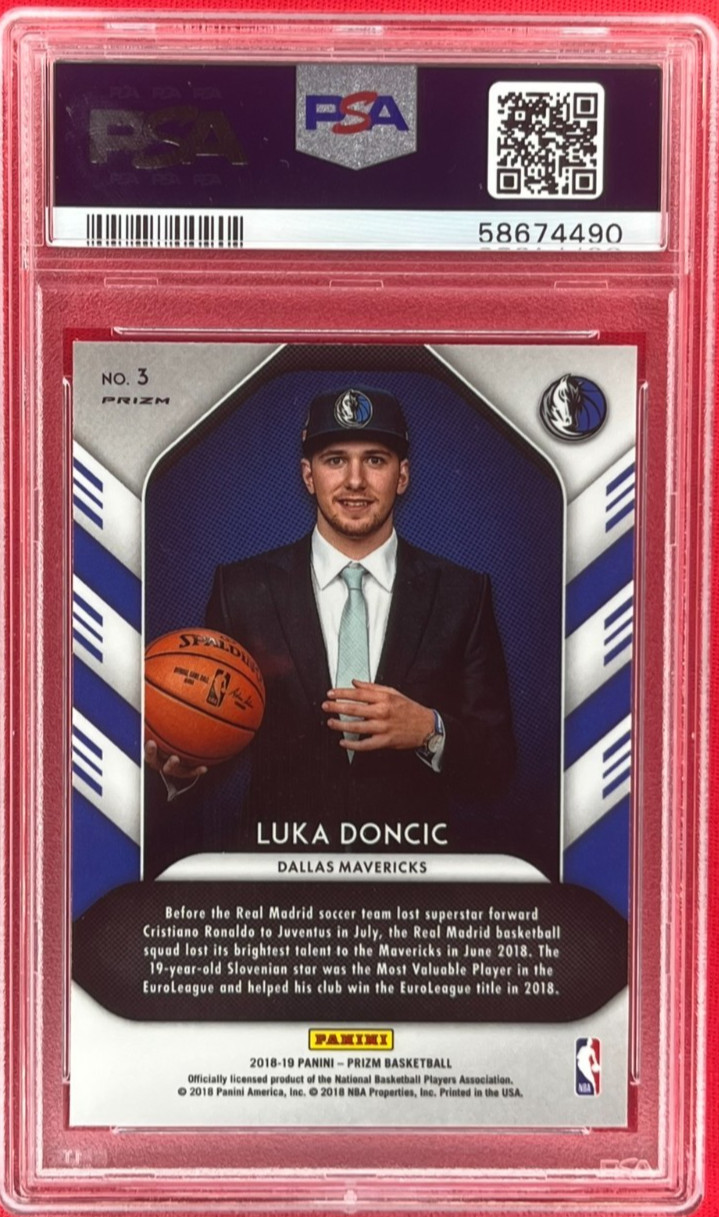 LUKA DONCIC RC Rookie PSA 10 - Fast Break Prizm Luck Lottery 2018 Panini Prizm view 2