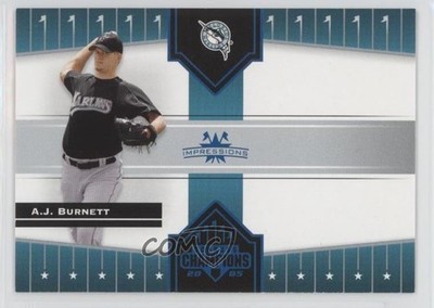 2005 Donruss Champions Blue Impressions 70/100 AJ Burnett #349 1p1